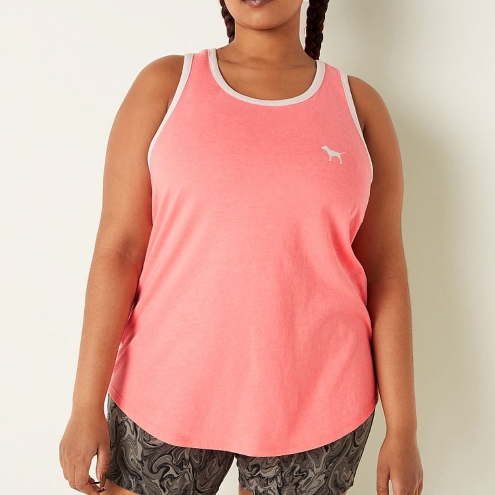 Victoria's Secret Knit Racerback Everyday Tank Top Coral Flash Small NEW